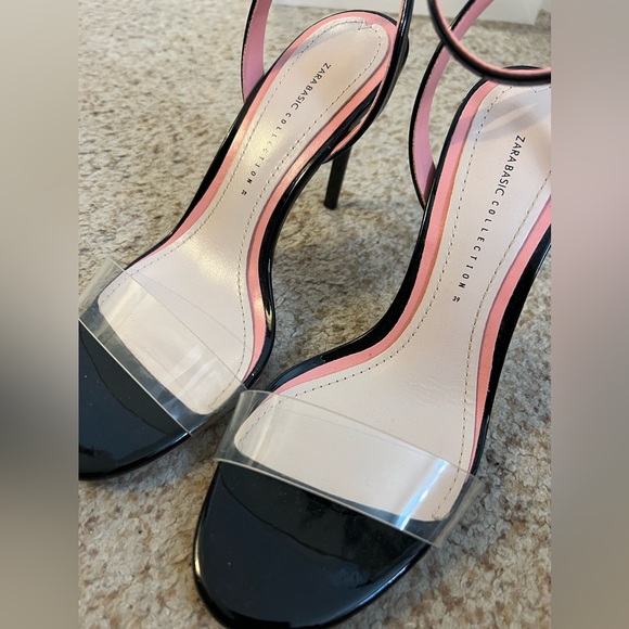 ZARA black sandals with pink and clear details - Picture 3 of 8
